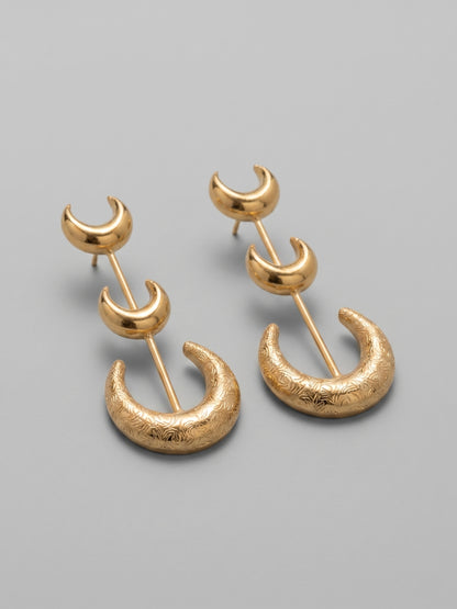 Crescent Moon Handmade Brass Earrings