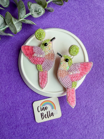 Lyla Humming Bird Handmade Beaded Earrings