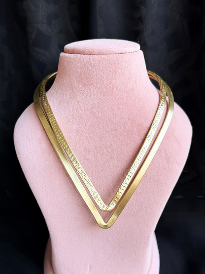 V-Shaped Brass Hasli Necklace