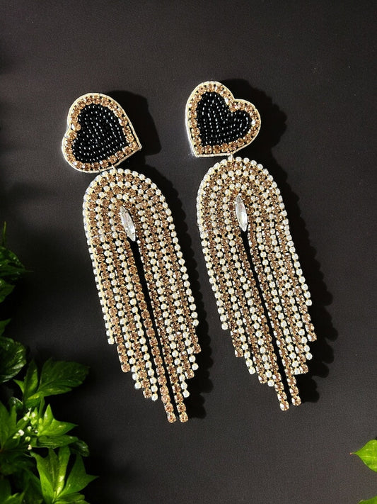 Heart Of Gold Handmade Beaded Earrings