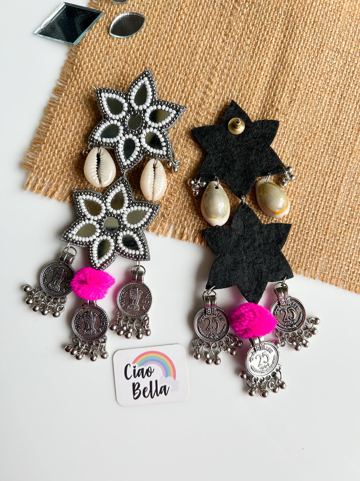 Naaz Mirror Handmade Beaded Earrings