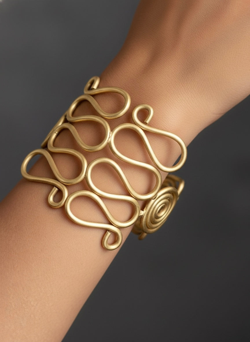 Kira Harmony Brass Cuff Bracelet