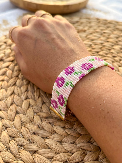 Call It Spring Handmade Beaded Floral Bracelet