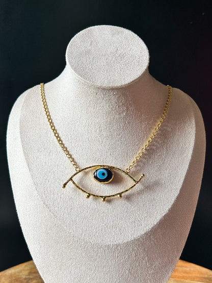 Evil Eye Brass Necklace