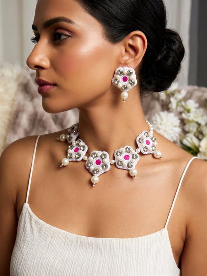 Luna Pearl Handmade Necklace + Earrings Set