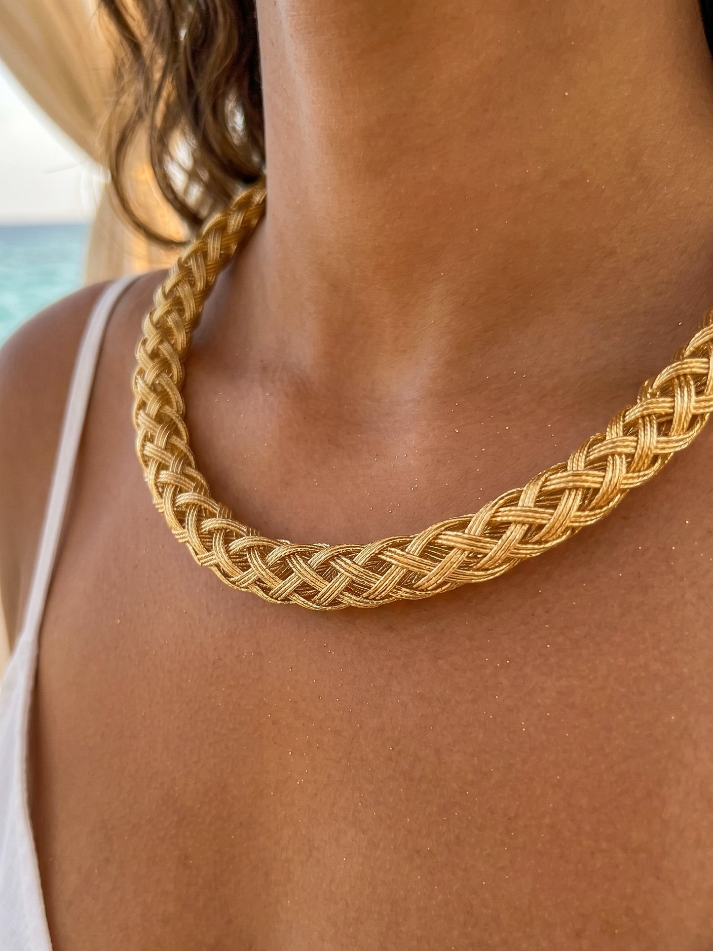 Braided Handmade Brass Hasli Necklace