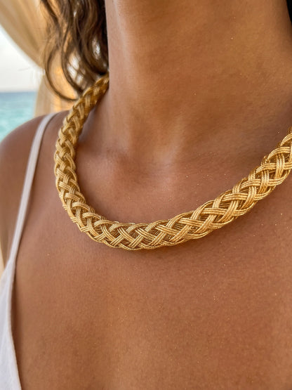 Braided Handmade Brass Hasli Necklace