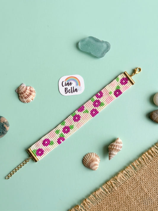 Call It Spring Handmade Beaded Floral Bracelet