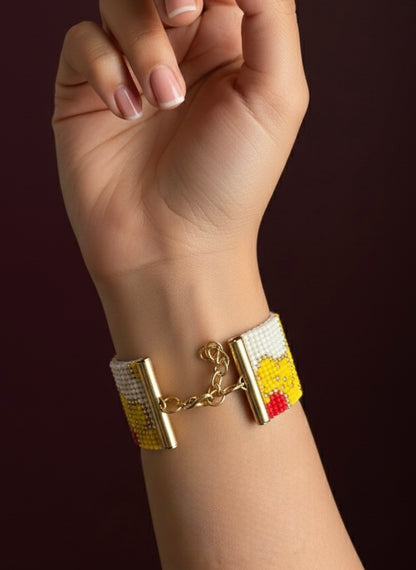 Sunlit Blossom Handmade Beaded Bracelet