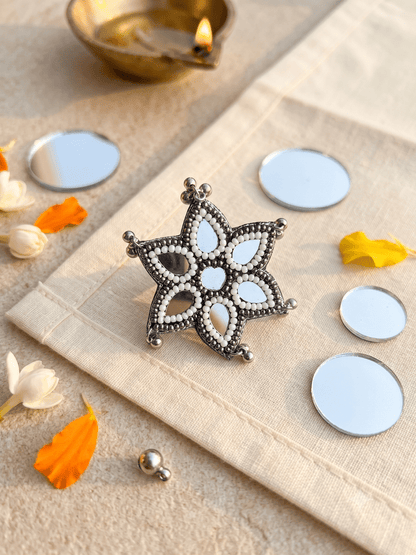 Naaz Mirror Handmade Beaded Ring