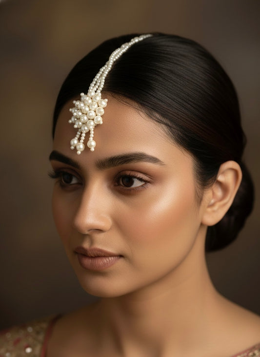 Gul Pearl Handmade Beaded Maangtika