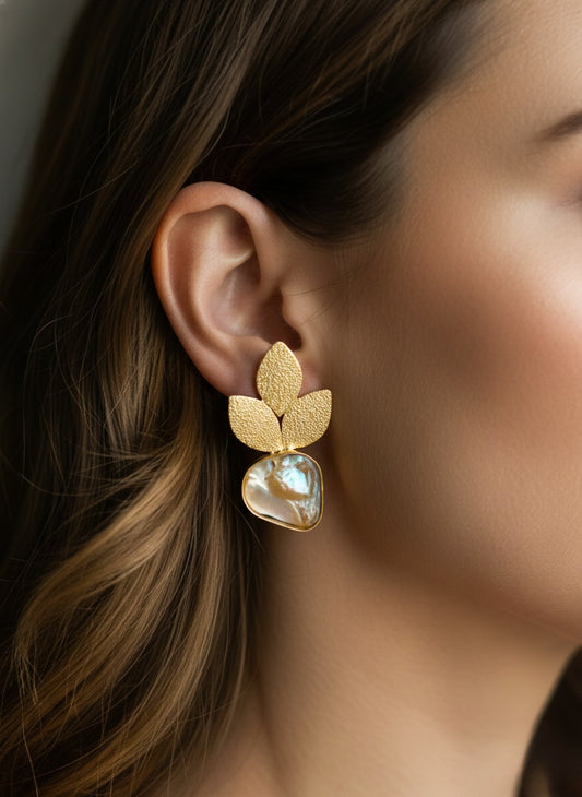 Aurelia Leaves Handmade Brass Earrings