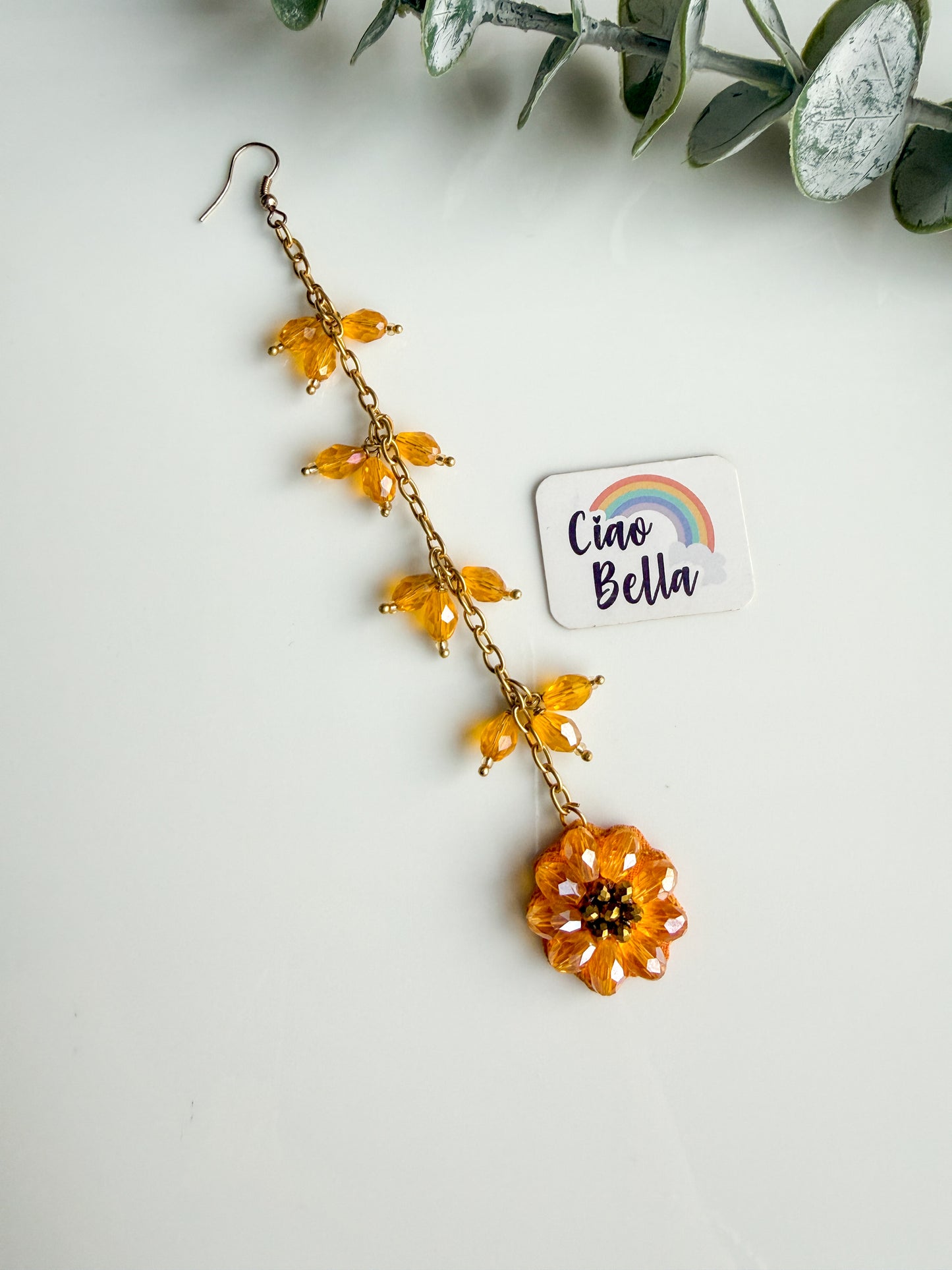 Sparkling Sunflower Handmade Beaded Maangtika