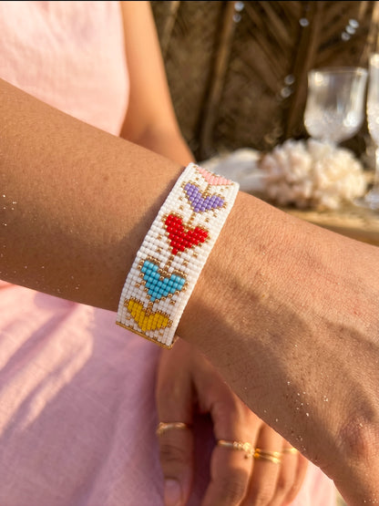 Sweetheart Rainbow Handmade Beaded Bracelet