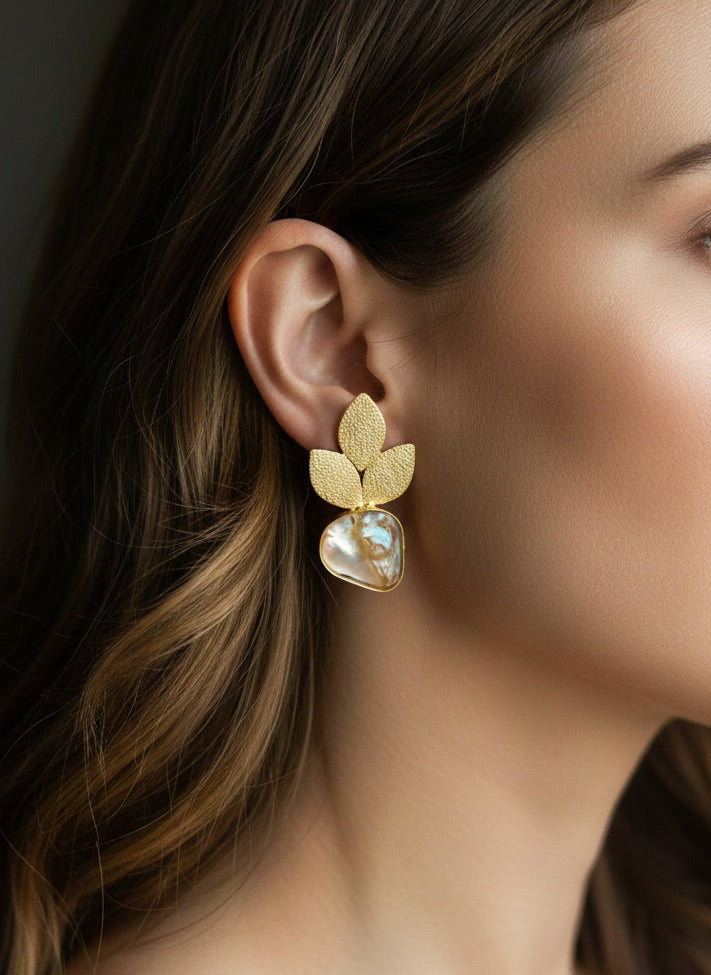 Aurelia Leaves Handmade Brass Earrings