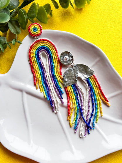 Rainbow Fringe Earrings