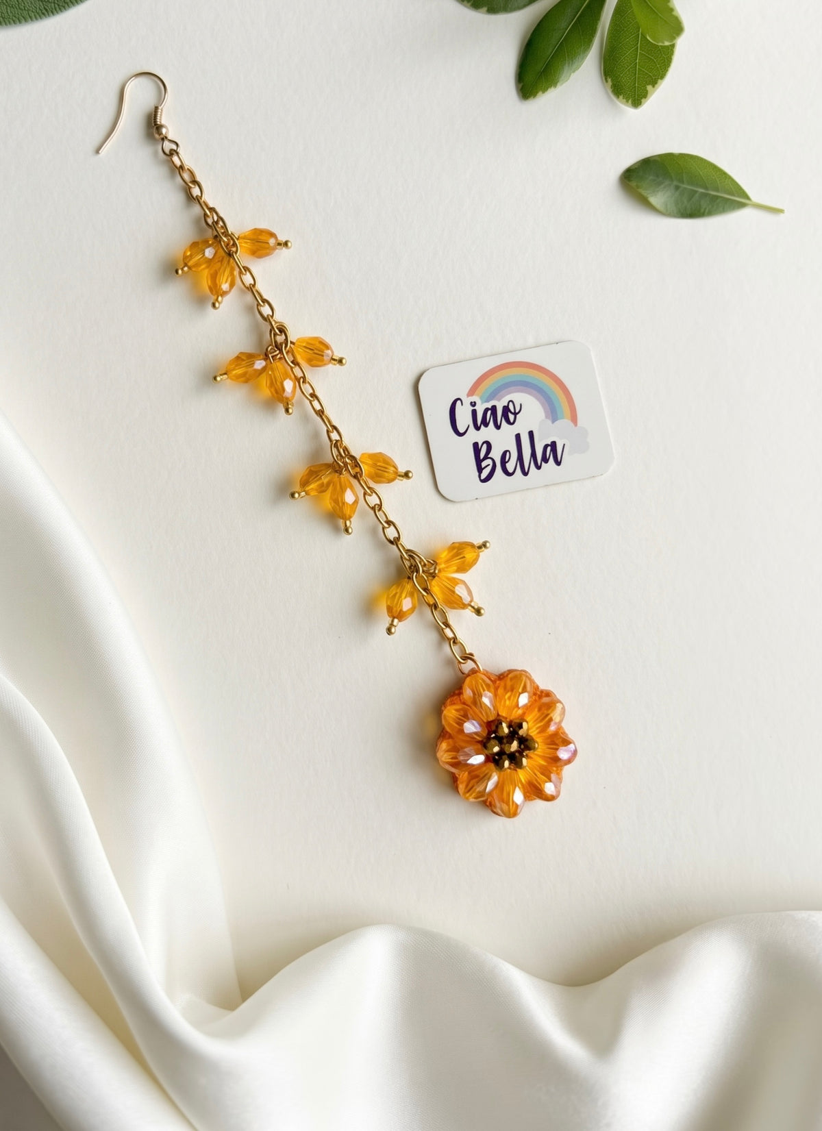 Sparkling Sunflower Handmade Beaded Maangtika