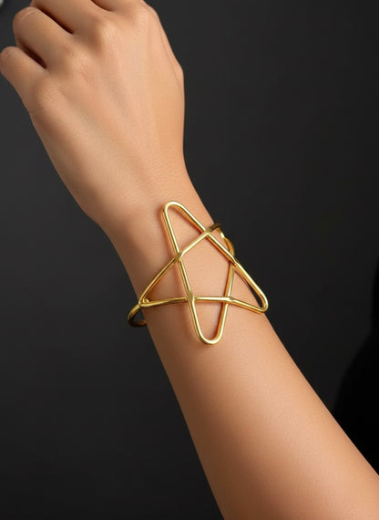 Starry Brass Cuff Bracelet