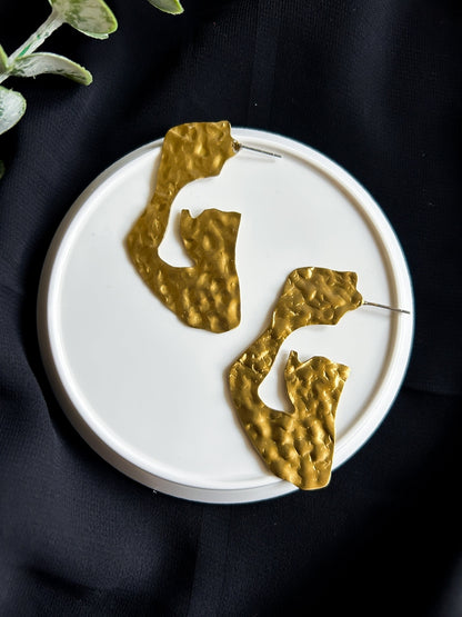 Abstract Handmade Brass Earrings