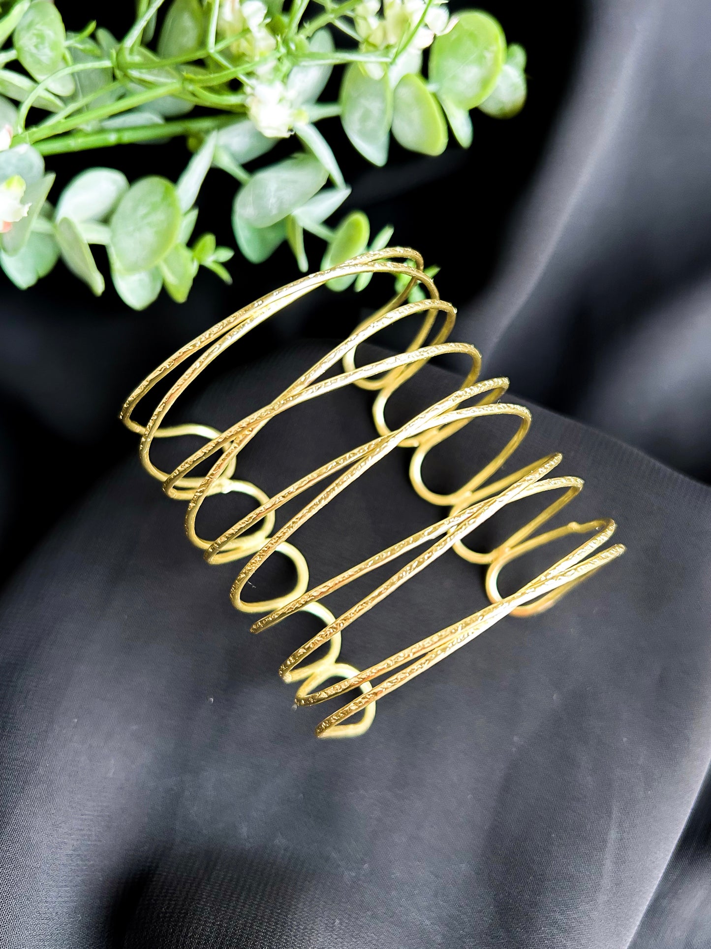 Mira Mesh Brass Cuff Bracelet