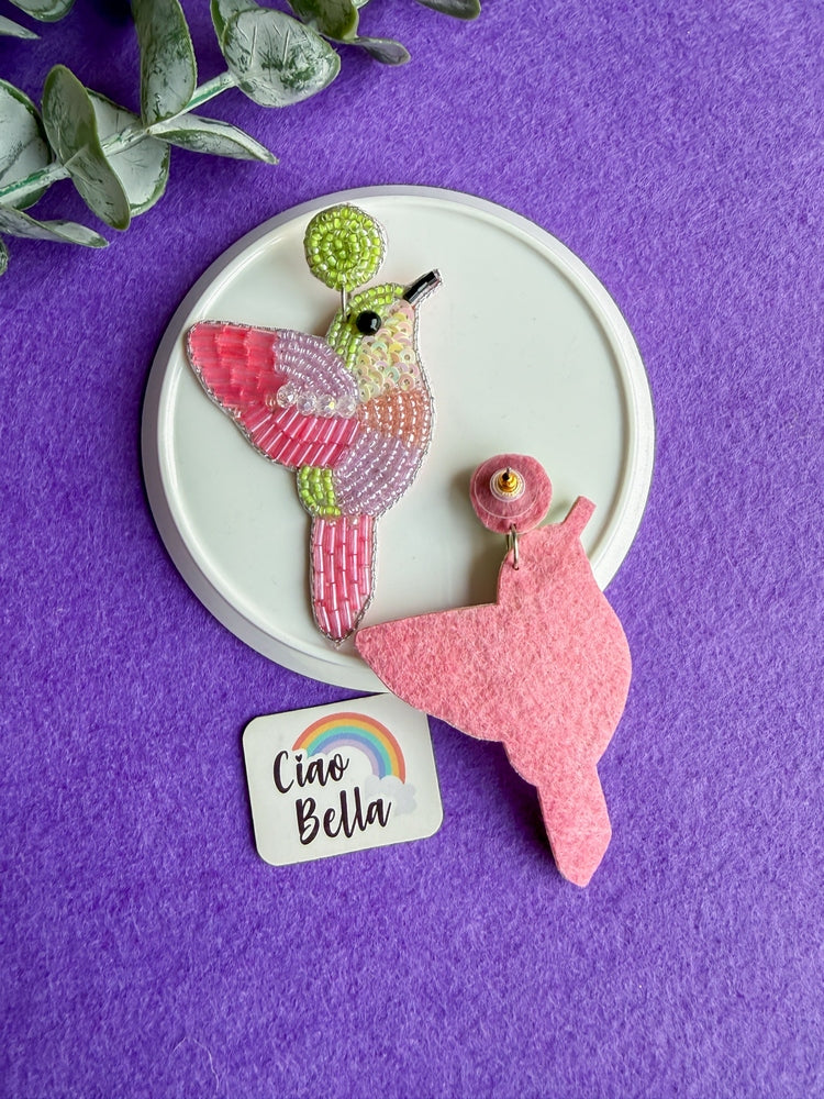 Lyla Humming Bird Handmade Beaded Earrings