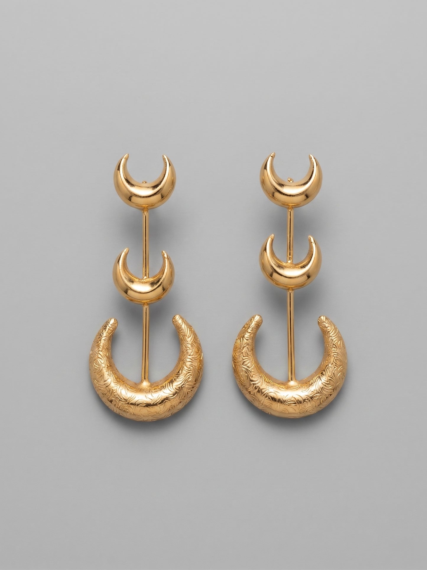 Crescent Moon Handmade Brass Earrings