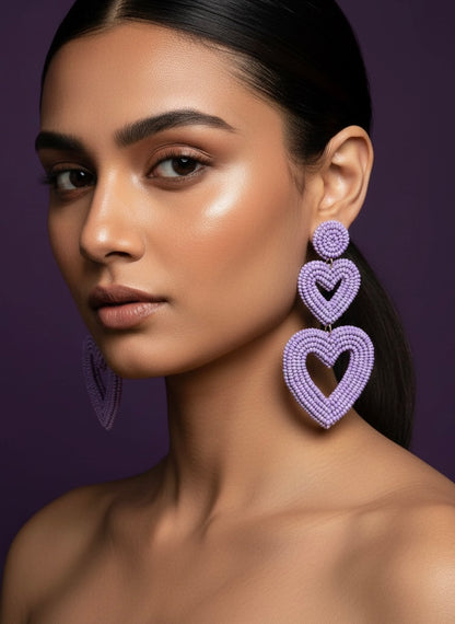 Lilac Lovelight Handmade Beaded Earrings