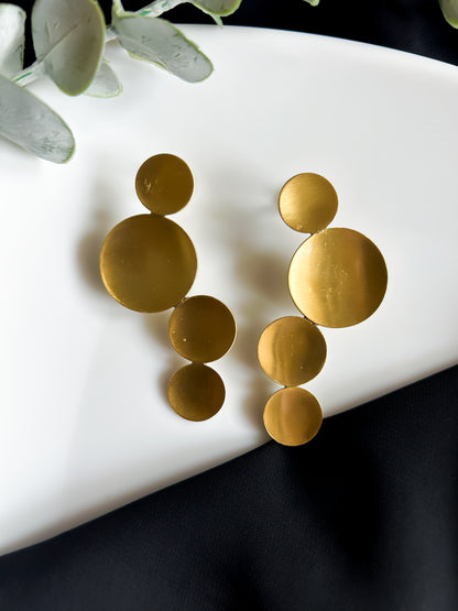 Celeste Circles Handmade Brass Earrings