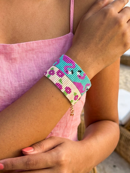 Pink Paradise Stack Handmade Beaded Bracelet