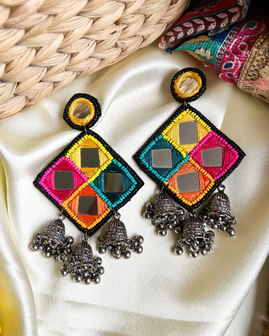 Ranjhana Handmade Beaded Jhumka Earrings