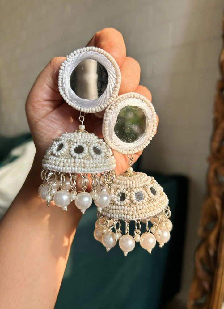 Chaand Handmade Beaded Jhumka Earrings