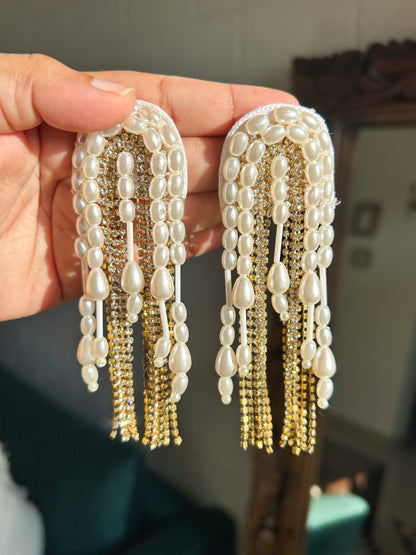 Pearl Dream Handmade Beaded Tassel Earrings