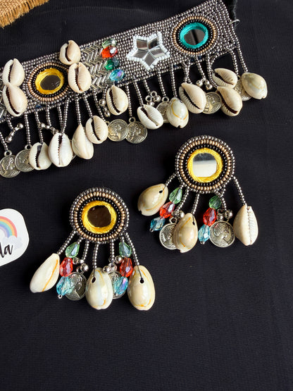 Riwaaz Handmade Beaded Necklace & Earrings Set