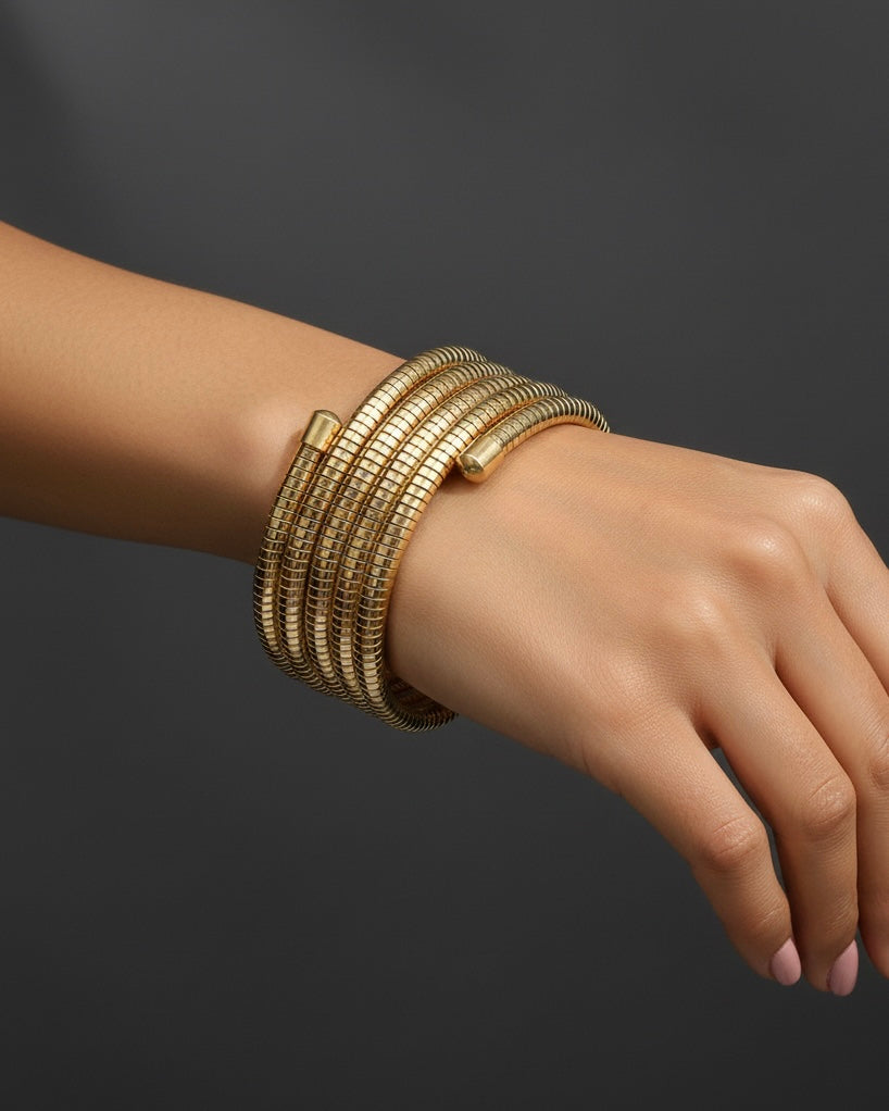 Spiral 304 Stainless Steel Cuff Bracelet