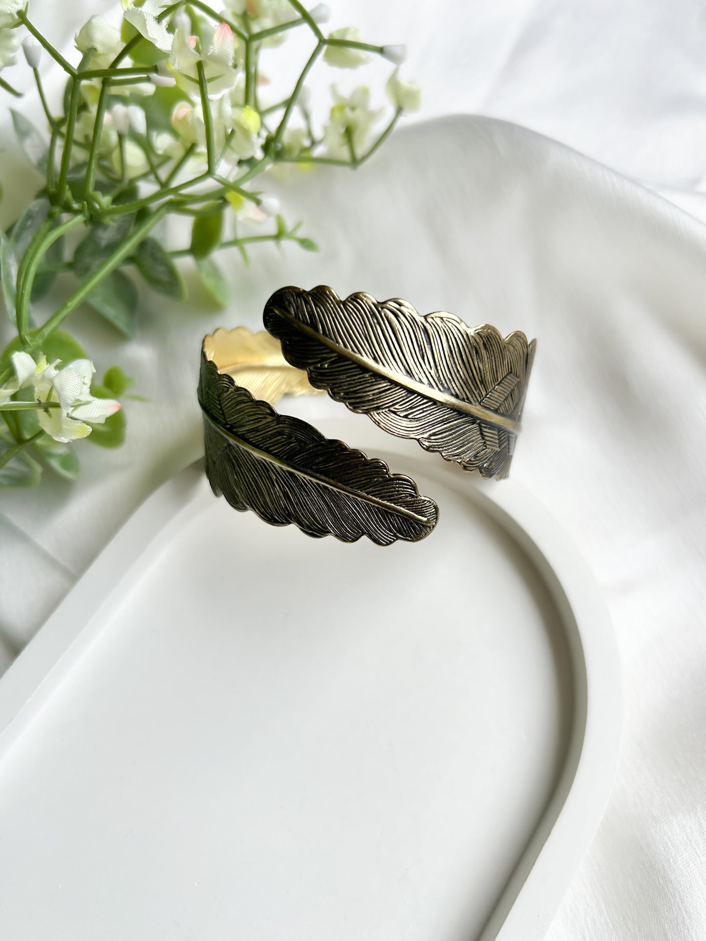 Evergreen Brass Cuff Bracelet