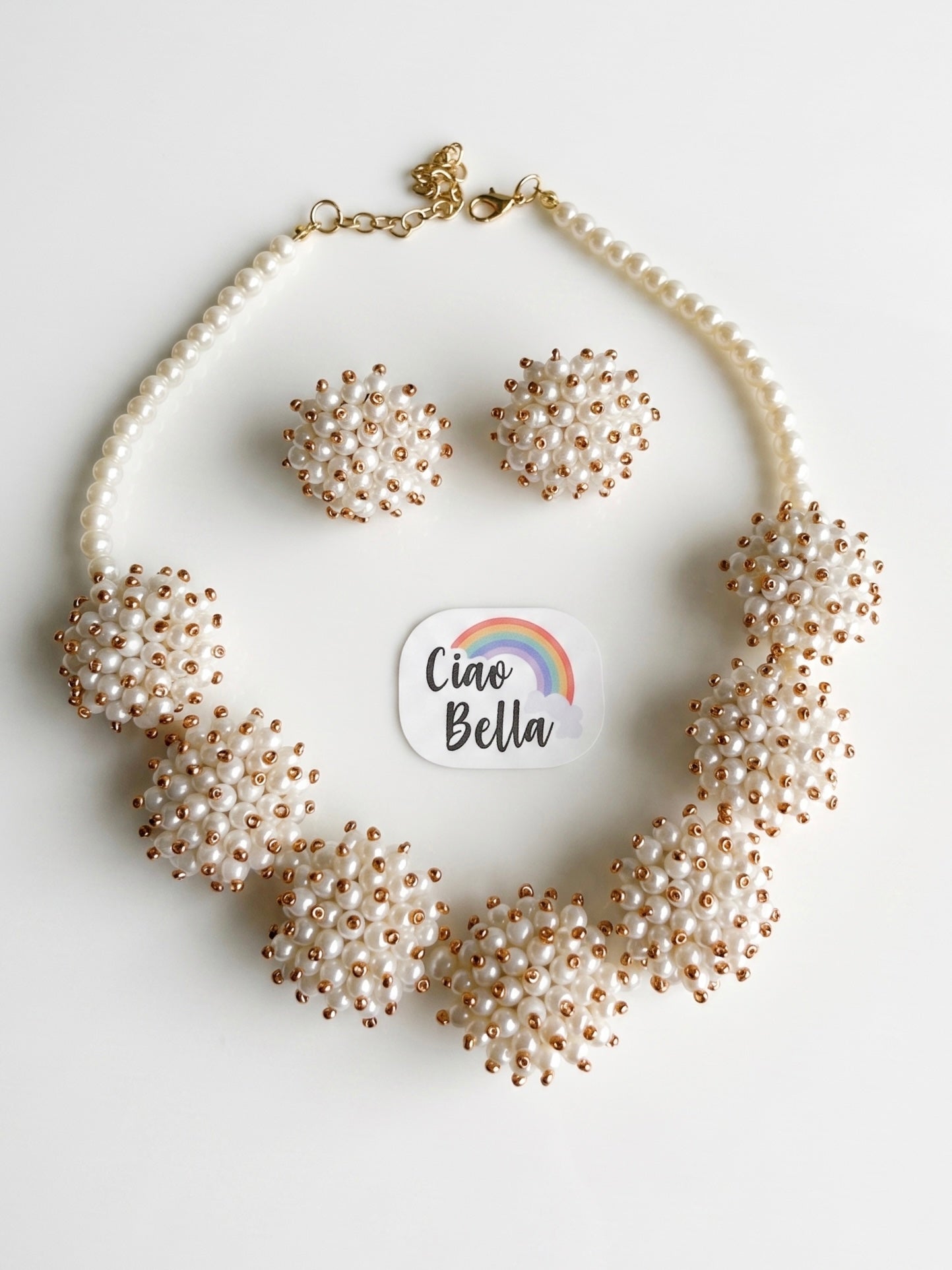 Sitara Pearl Handmade Necklace + Stud Earrings Set