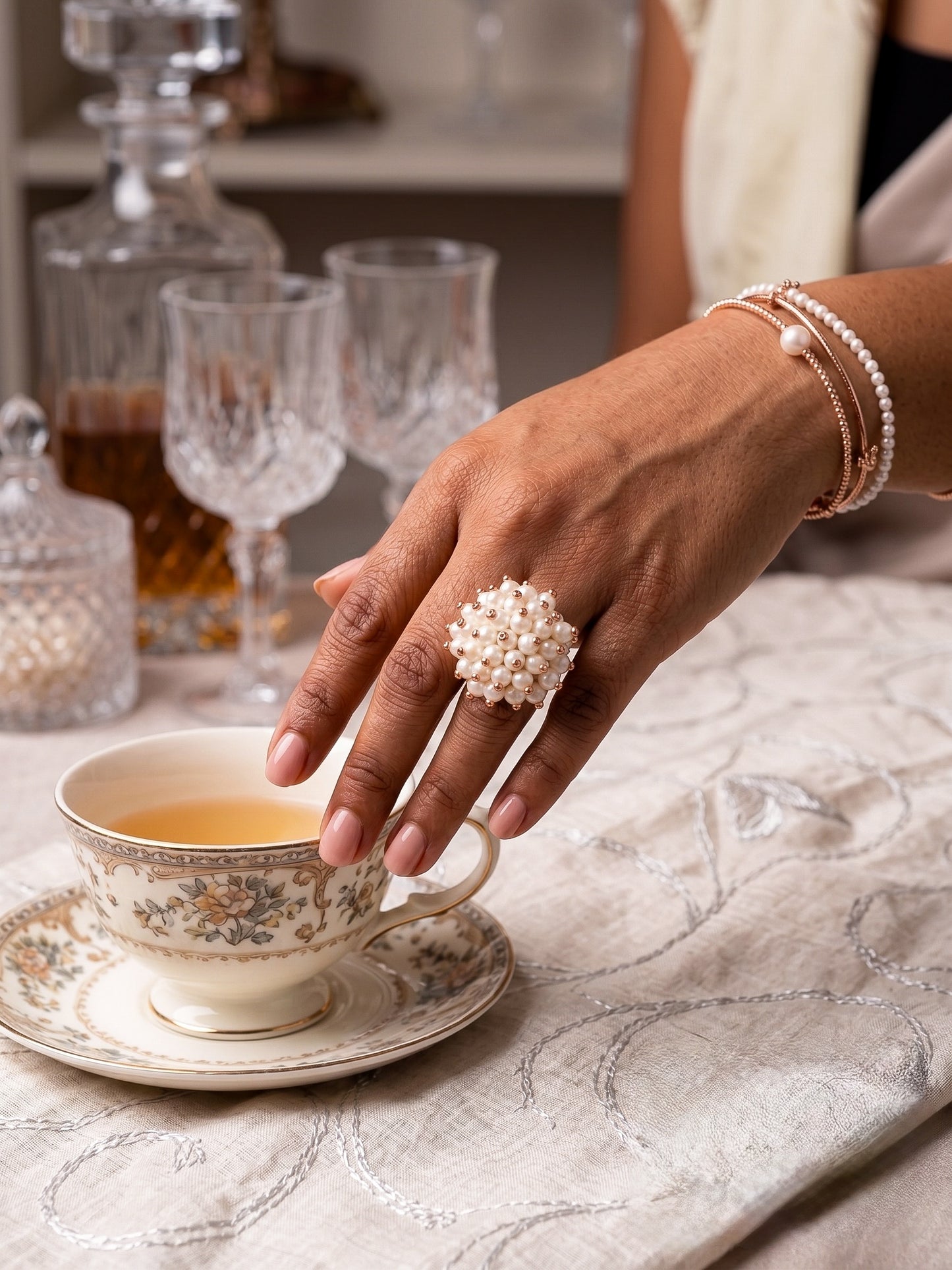 Sitara Pearl Handmade Beaded Ring