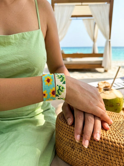 Golden Palm Stack Handmade Beaded Bracelet