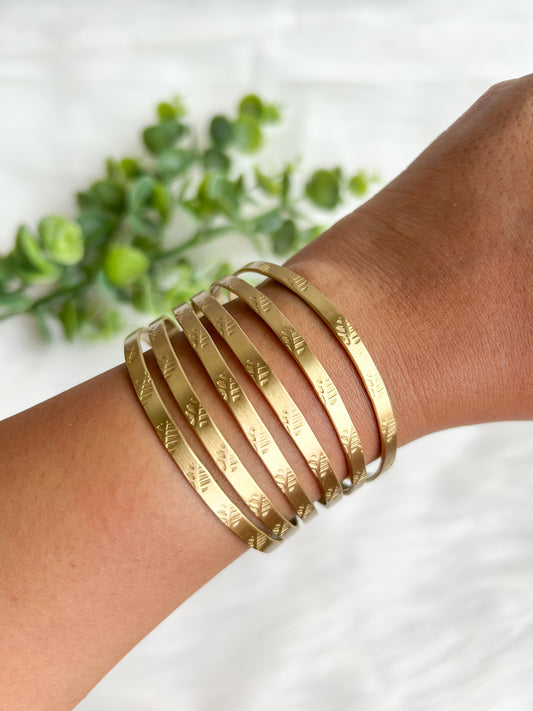 Nina Stripes Brass Cuff Bracelet