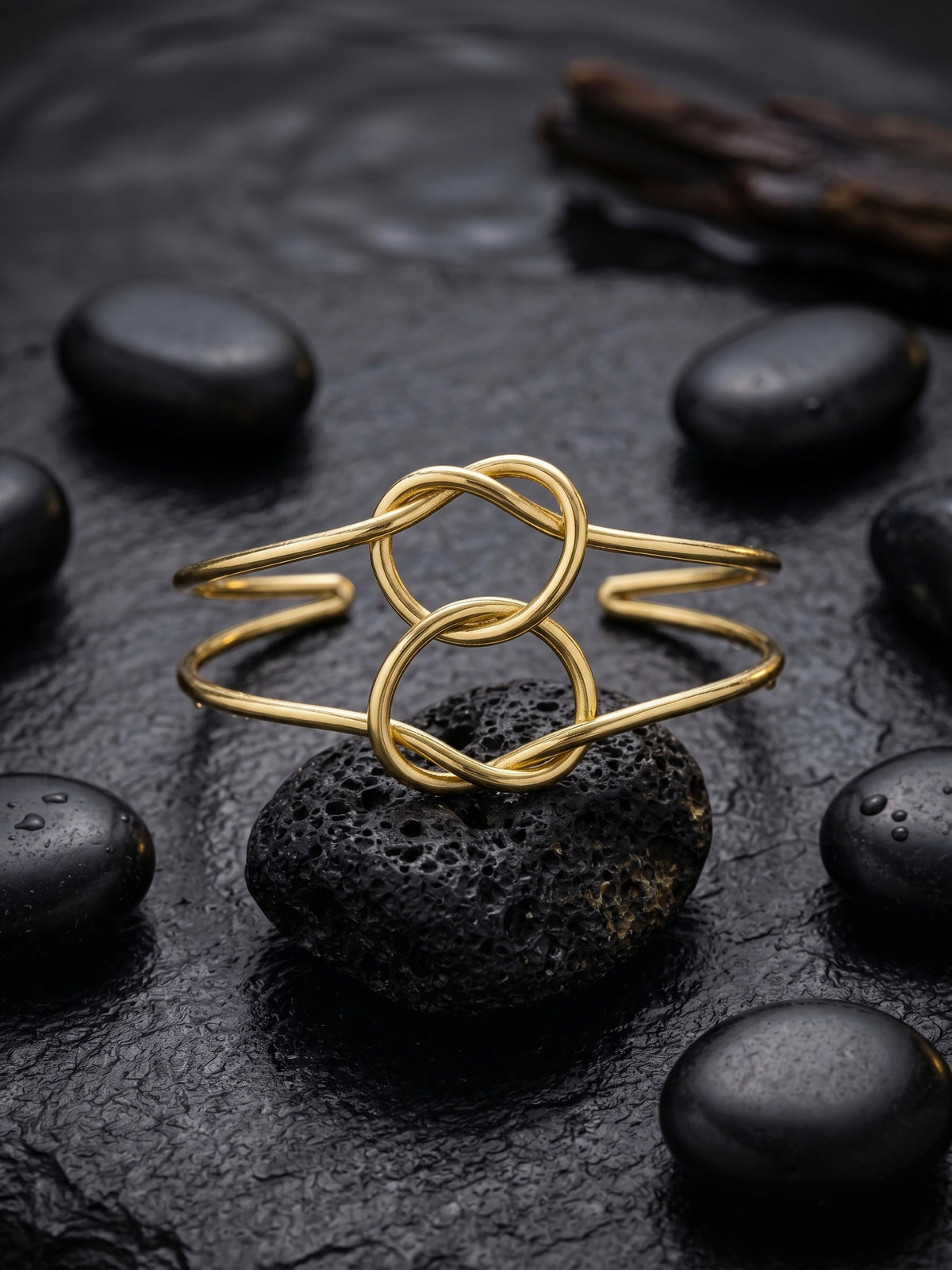 Knotted Brass Cuff Bracelet