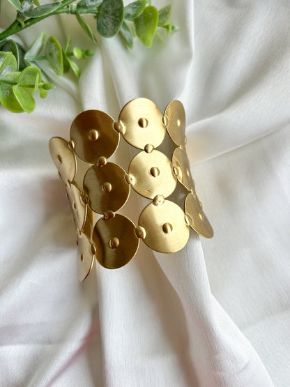 Luna Coin Brass Cuff Bracelet