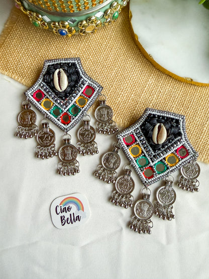 Banjaran Mirror Handmade Beaded Earrings