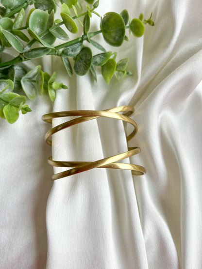 Elina Twist Brass Cuff Bracelet