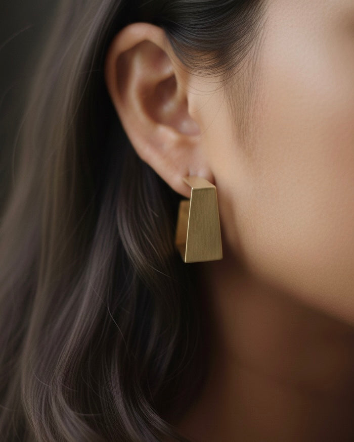 Square Hoop Handmade Brass Earrings