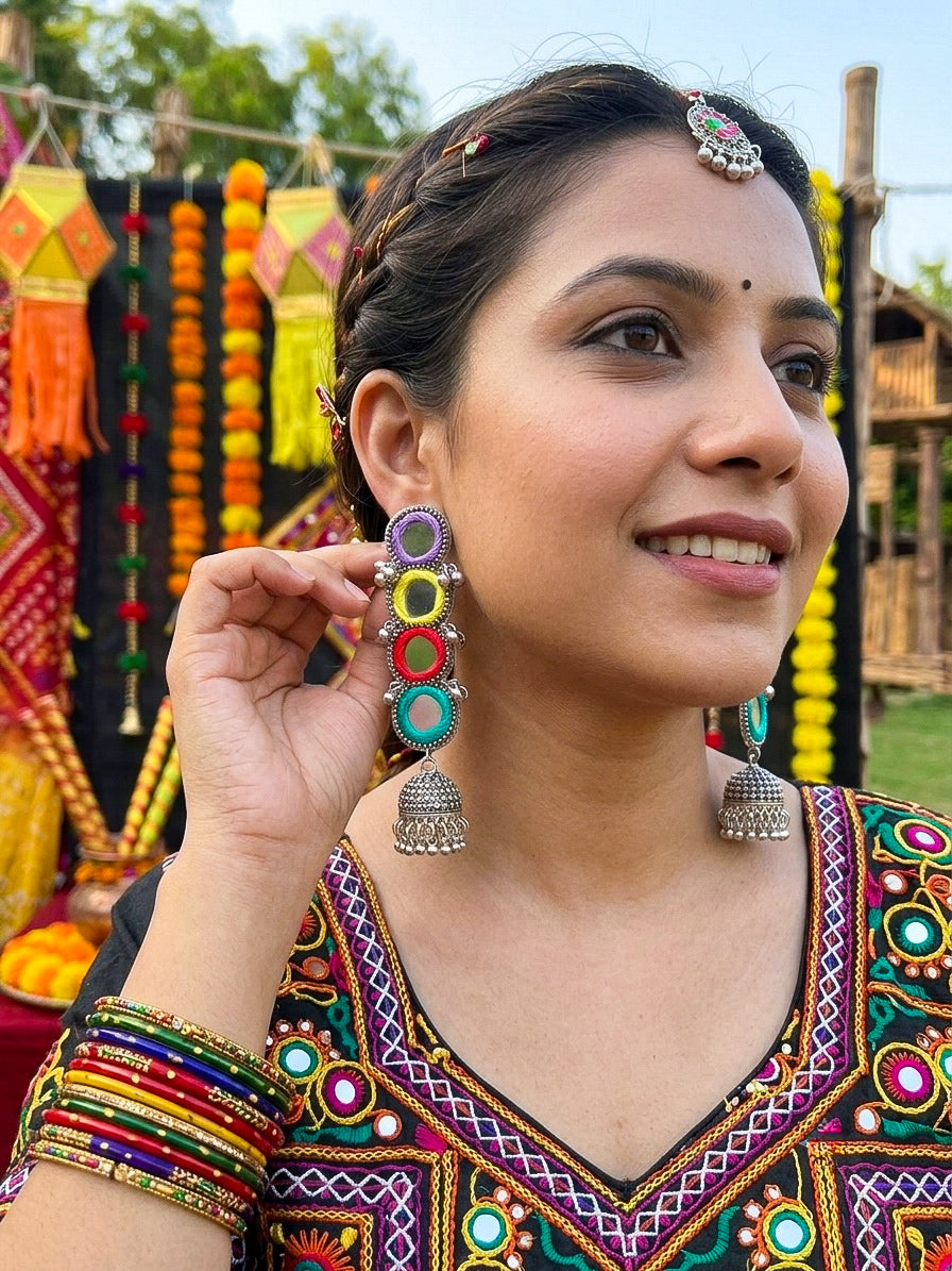 Darpan Handmade Beaded Jhumka Earrings