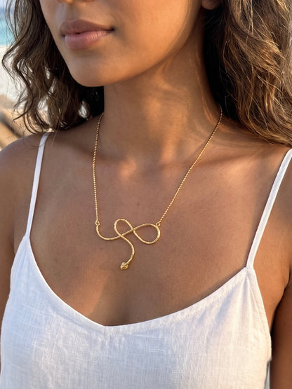Mystic Snake Brass Necklace