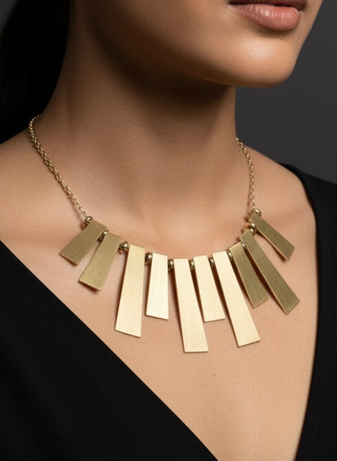 Siena Statement Brass Necklace