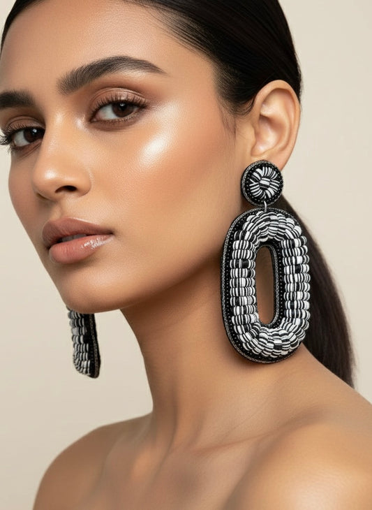 Timeless Monochrome Drop Earrings