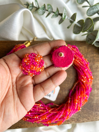 Gulnar Handmade Beaded Necklace + Earrings Set
