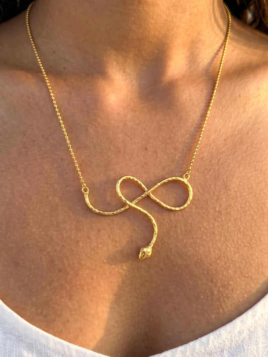 Mystic Snake Brass Necklace